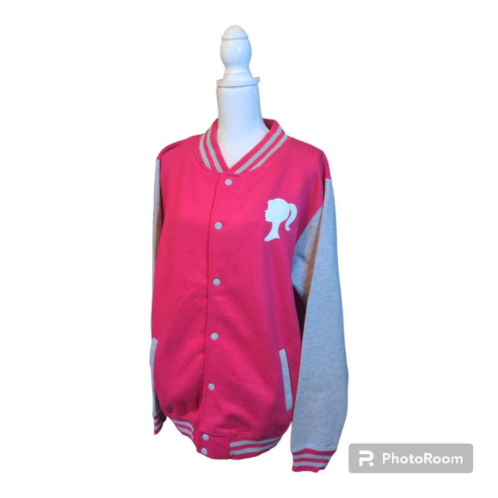 Barbie WMS Varsity Jacket Letterman Style BARBIECORE NWOT - Picture 2 of 14